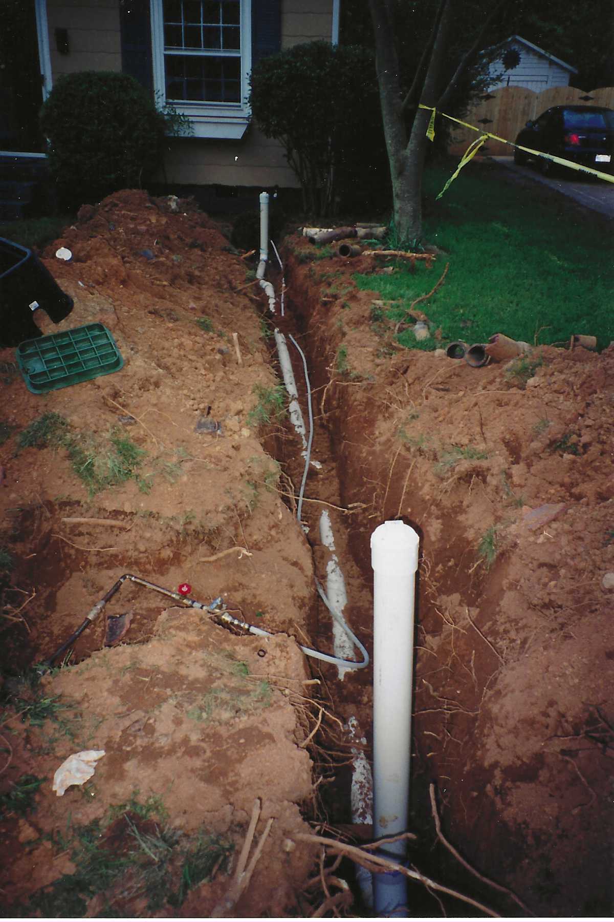 trench with new sewer line